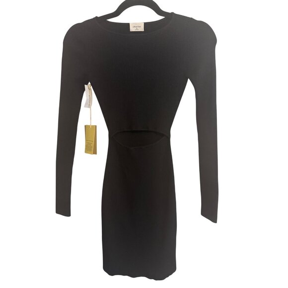 2/$30 NWT Wilfred Free 2XS Black Cut Out Bodycon Ribbed Mini - Picture 5 of 16